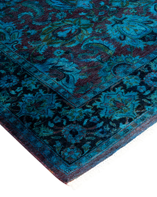 Contemporary Hand Knotted Overdyed Black Area Rug 3' 2" x 5' 2"