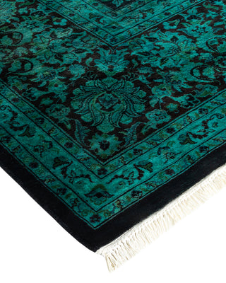 Modern Overdyed Hand Knotted Wool Black Area Rug 8' 3" x 10' 1"