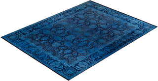 Modern Overdyed Hand Knotted Wool Blue Area Rug 9' 0" x 11' 10"