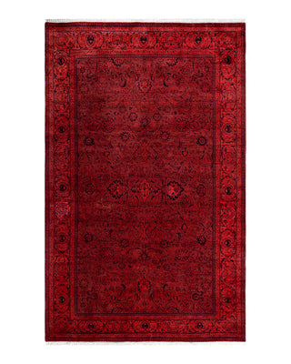 Contemporary Overyed Wool Hand Knotted Orange Area Rug 5' 0" x 7' 10"