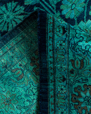 Contemporary Hand Knotted Overdyed Blue Area Rug 4' 2" x 6' 2"