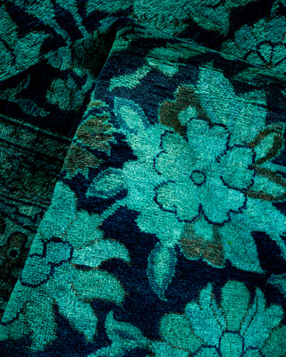 Contemporary Hand Knotted Overdyed Blue Area Rug 4' 2" x 6' 2"