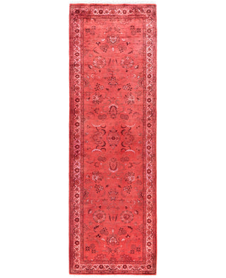 Overdyed Hand-Knotted Wool Modern-Contemporary Pink Runner 2' 8" x 7' 6"