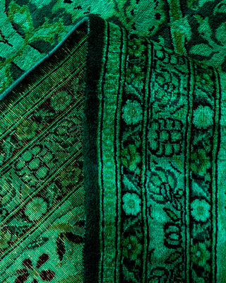 Contemporary Hand-Knotted Overdyed Green Area Rug 10' 1" x 13' 0"