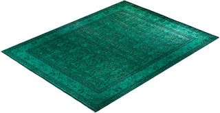 Contemporary Hand-Knotted Overdyed Green Area Rug 10' 1" x 13' 0"