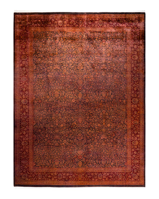 Contemporary Fine Vibrance Brown Wool Area Rug 9' 3" x 12' 3"
