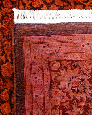Modern Overdyed Hand Knotted Wool Orange Area Rug 9' 3" x 12' 3"