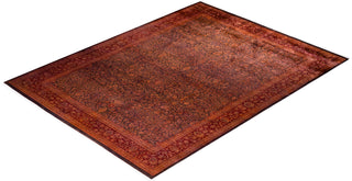 Modern Overdyed Hand Knotted Wool Orange Area Rug 9' 3" x 12' 3"
