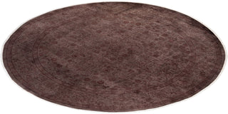 Modern Overdyed Hand Knotted Wool Beige Round Area Rug 8' 4" x 8' 4"