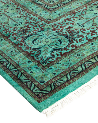 Contemporary Hand Knotted  Green Area Rug 10' 1" x 14' 2"
