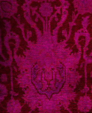 Contemporary Overdyed Wool Hand Knotted Purple Area Rug 6' 1" x 14' 1"