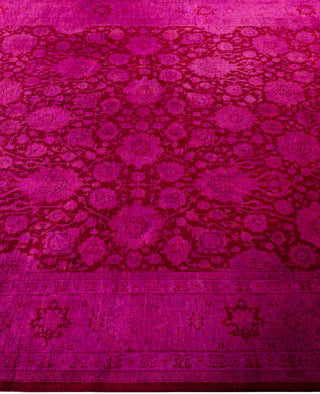 Contemporary Overdyed Wool Hand Knotted Purple Area Rug 6' 1" x 14' 1"