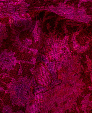 Contemporary Overdyed Wool Hand Knotted Purple Area Rug 6' 1" x 14' 1"