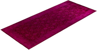 Contemporary Overdyed Wool Hand Knotted Purple Area Rug 6' 1" x 14' 1"