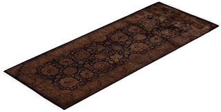 Overdyed Hand-Knotted Wool Modern-Contemporary Brown Runner 2' 7" x 6' 8"