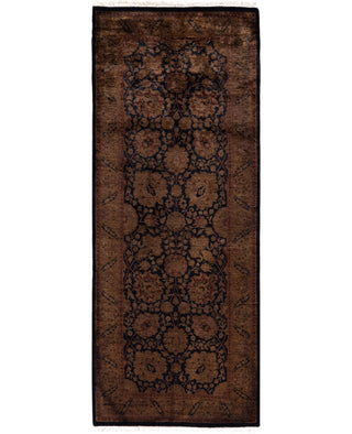 Overdyed Hand-Knotted Wool Modern-Contemporary Brown Runner 2' 7" x 6' 8"