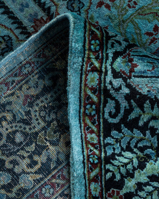 Contemporary Hand Knotted Overdyed Blue Runner 2' 6" x 12' 5"
