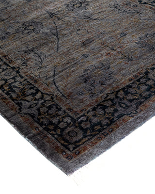 Modern Overdyed Hand Knotted Wool Gray Runner 2' 7" x 11' 5"