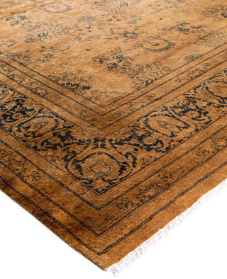 Overdyed Hand-Knotted Wool Modern-Contemporary Gold Area Rug 8' 3" x 10' 3"