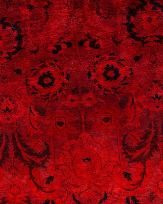 Contemporary Hand-Knotted Overdyed Orange Area Rug 4' 3" x 6' 2"