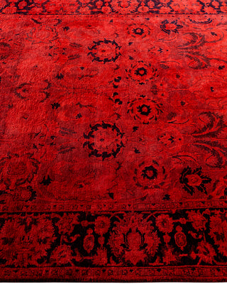 Contemporary Hand-Knotted Overdyed Orange Area Rug 4' 3" x 6' 2"