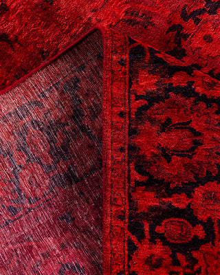 Contemporary Hand-Knotted Overdyed Orange Area Rug 4' 3" x 6' 2"