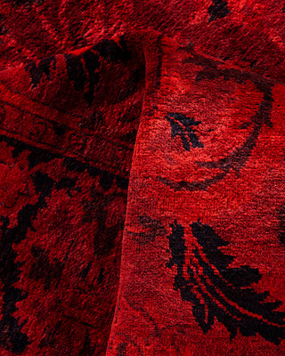 Contemporary Hand-Knotted Overdyed Orange Area Rug 4' 3" x 6' 2"
