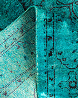 Contemporary Hand-Knotted Overdyed Blue Area Rug 3' 1" x 5' 4"