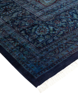 Modern Overdyed Hand Knotted Wool Black Area Rug 9' 1" x 12' 1"