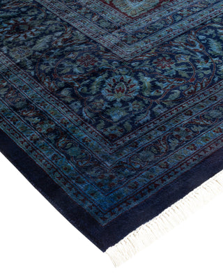 Contemporary Hand Knotted Overdyed Black Area Rug 9' 1" x 12' 1"