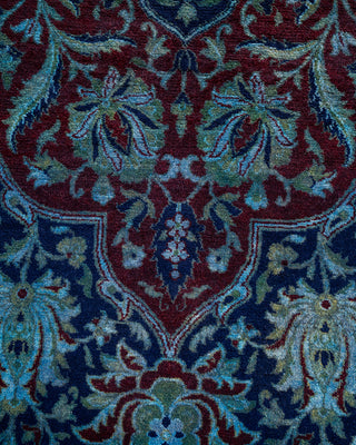 Contemporary Hand Knotted Overdyed Black Area Rug 9' 1" x 12' 1"
