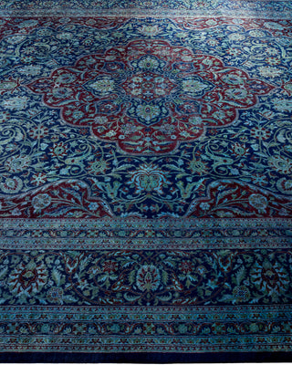 Contemporary Hand Knotted Overdyed Black Area Rug 9' 1" x 12' 1"
