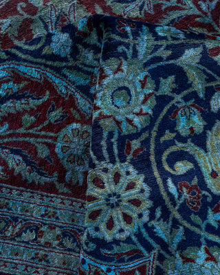 Contemporary Hand Knotted Overdyed Black Area Rug 9' 1" x 12' 1"