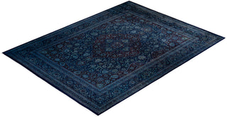 Contemporary Hand Knotted Overdyed Black Area Rug 9' 1" x 12' 1"
