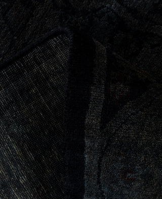 Contemporary Overdyed Wool Hand Knotted Black Area Rug 4' 5" x 7' 2"