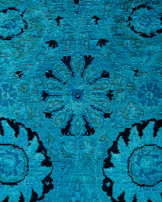 Contemporary Overyed Wool Hand Knotted Blue Area Rug 4' 7" x 7' 4"