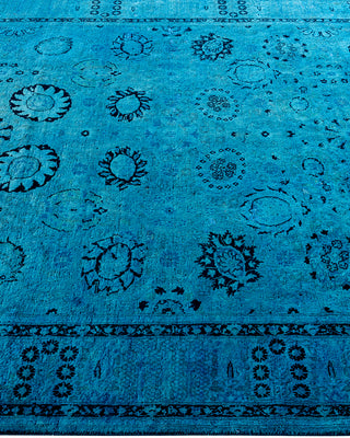 Contemporary Hand-Knotted Overdyed Blue Area Rug 4' 7" x 7' 4"