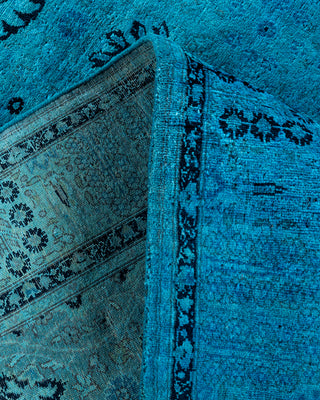 Contemporary Hand-Knotted Overdyed Blue Area Rug 4' 7" x 7' 4"