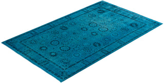 Contemporary Hand-Knotted Overdyed Blue Area Rug 4' 7" x 7' 4"