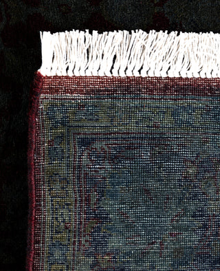 Contemporary Overdyed Wool Hand Knotted Black Area Rug 4' 1" x 6' 2"