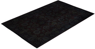 Contemporary Overdyed Wool Hand Knotted Black Area Rug 4' 1" x 6' 2"
