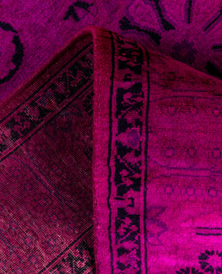 Contemporary Overdyed Wool Hand Knotted Pink Runner 3' 2" x 9' 1"