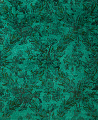 Overdyed Hand-Knotted Wool Modern-Contemporary Green Runner 2' 5" x 6' 1"