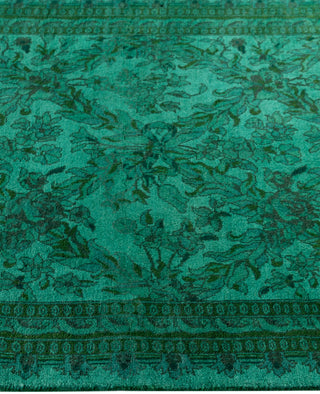 Overdyed Hand-Knotted Wool Modern-Contemporary Green Runner 2' 5" x 6' 1"