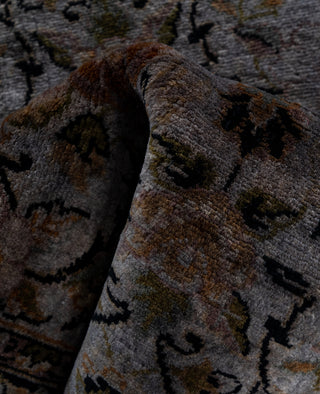 Contemporary Overdyed Wool Hand Knotted Gray Runner 2' 7" x 13' 5"
