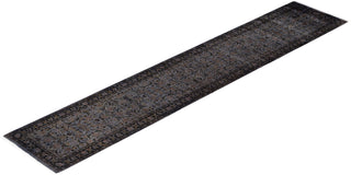 Contemporary Overdyed Wool Hand Knotted Gray Runner 2' 7" x 13' 5"