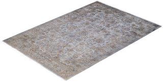 Fine Vibrance, One-of-a-Kind Handmade Area Rug  - Gray, 4' 2" x 6' 2"