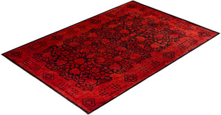 Contemporary Hand-Knotted Overdyed Orange Area Rug 6' 1" x 8' 10"