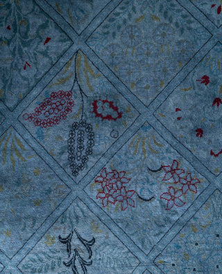 Overdyed One-of-a-Kind Wool Blue Area Rug 9' 1" x 17' 9"