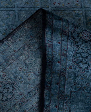 Overdyed One-of-a-Kind Wool Blue Area Rug 9' 1" x 17' 9"